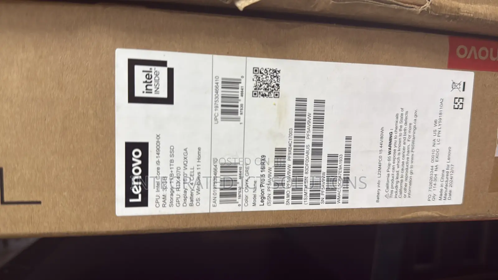 New Laptop Lenovo Legion 5 32GB Intel Core i9 SSD 2T