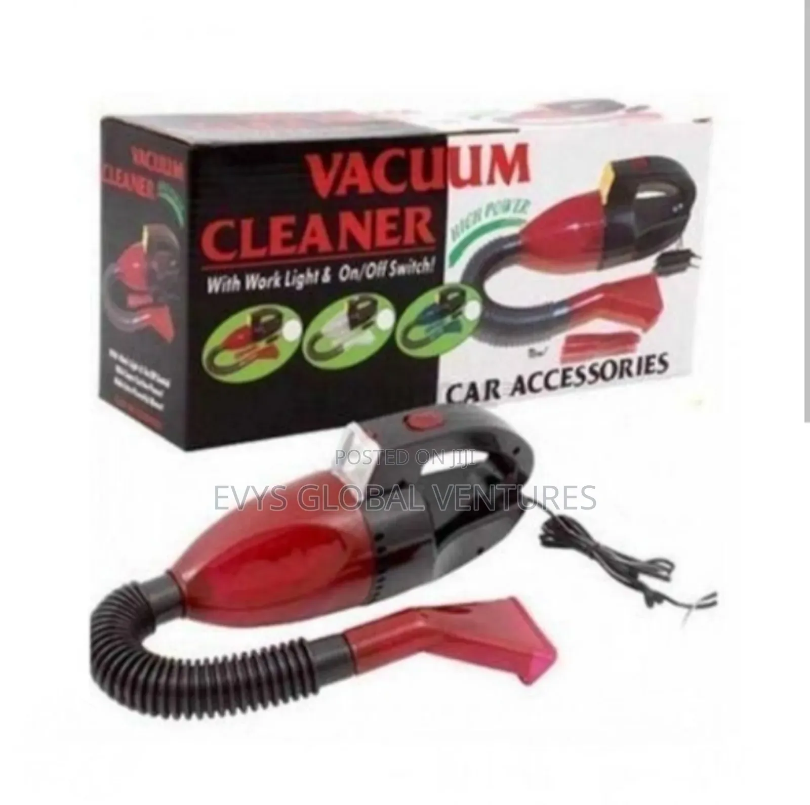 Hand Held Car Vacuum Cleaner With Bright Led Light