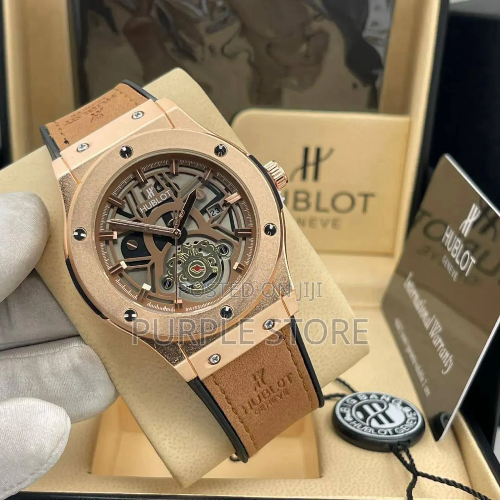 Hublot Mens. Leather. Watch.