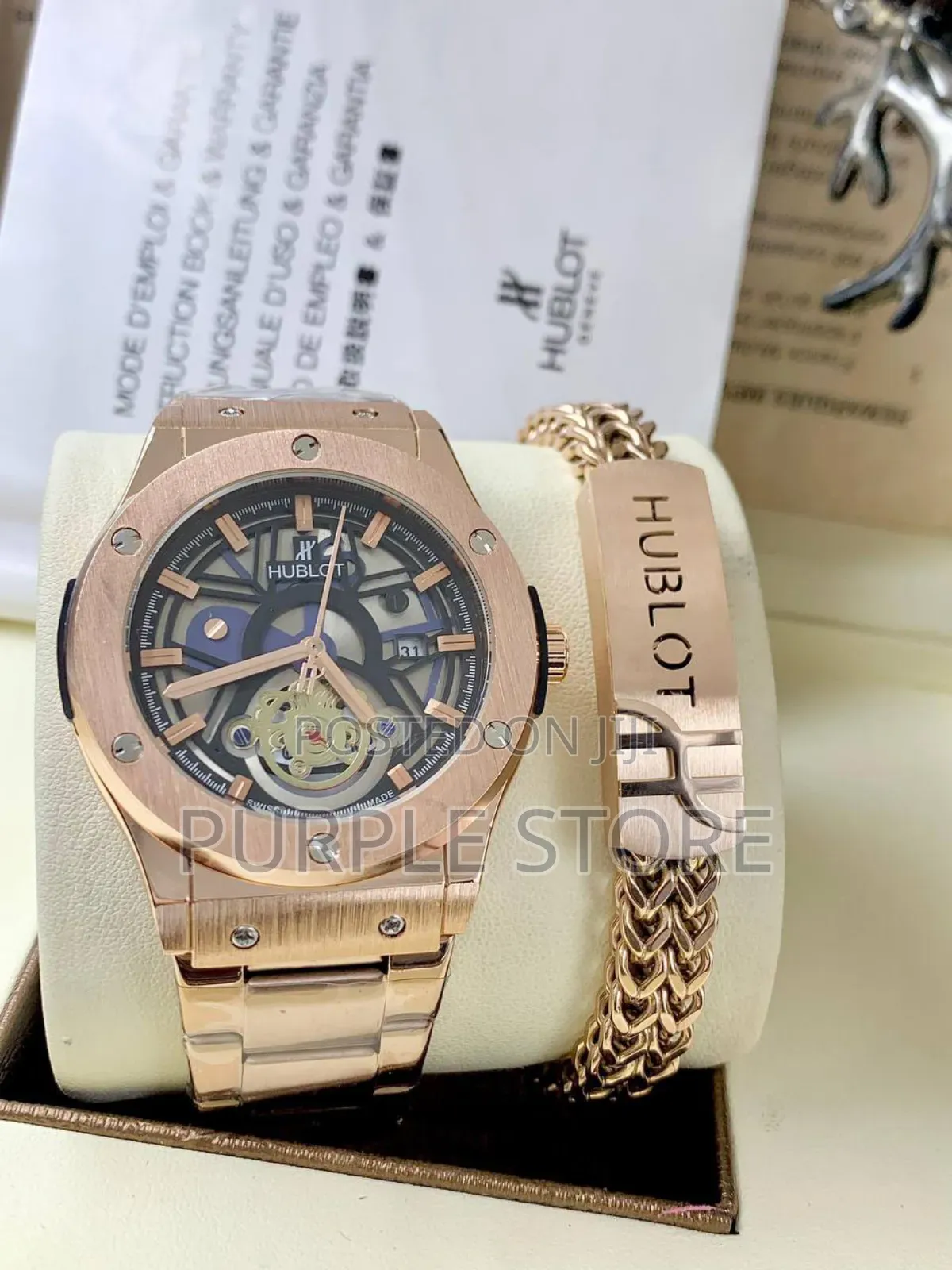 Hublot Rosegold Watch and Bracelet Set
