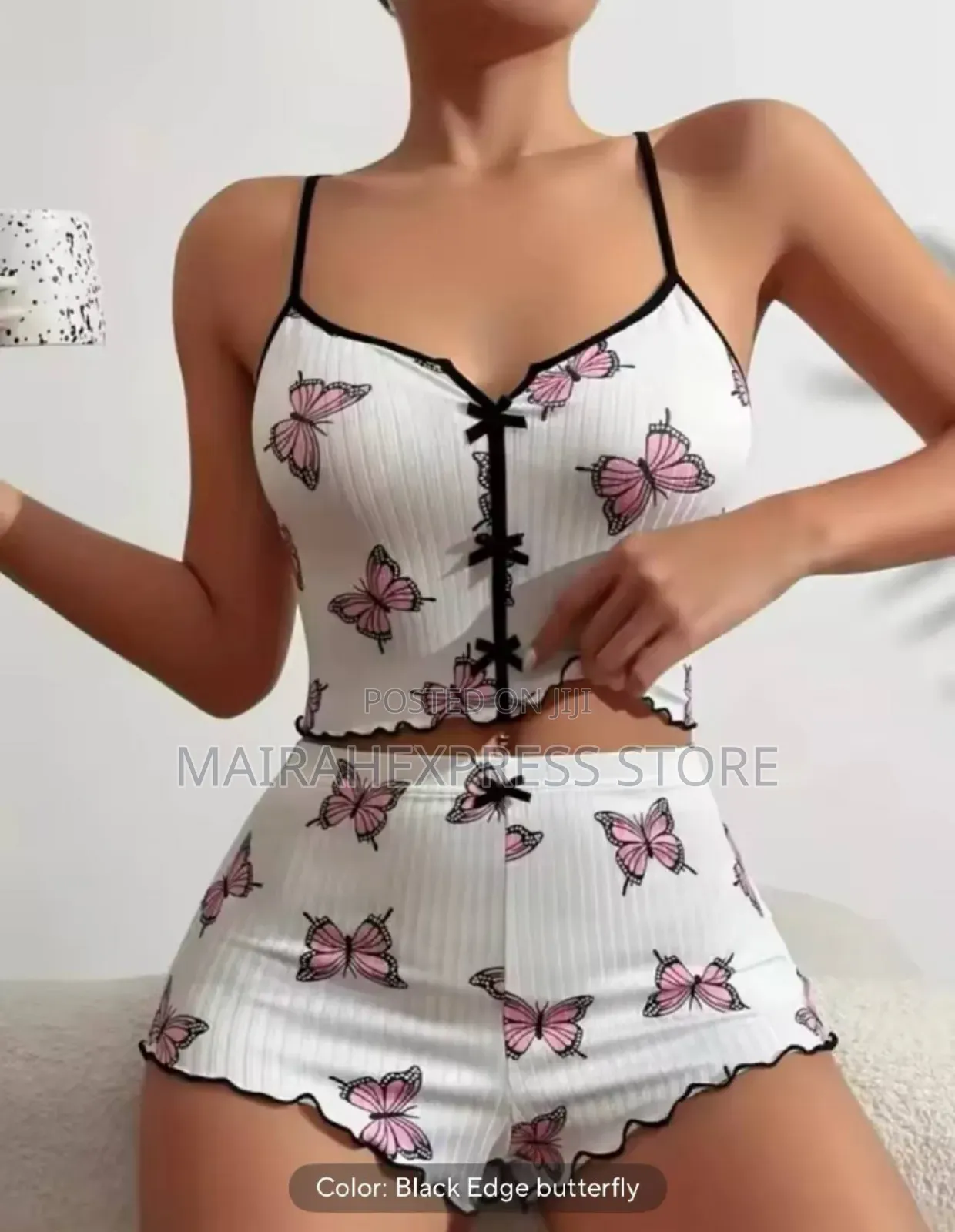 Sexy Mesh Splice Printed Sleep Wear