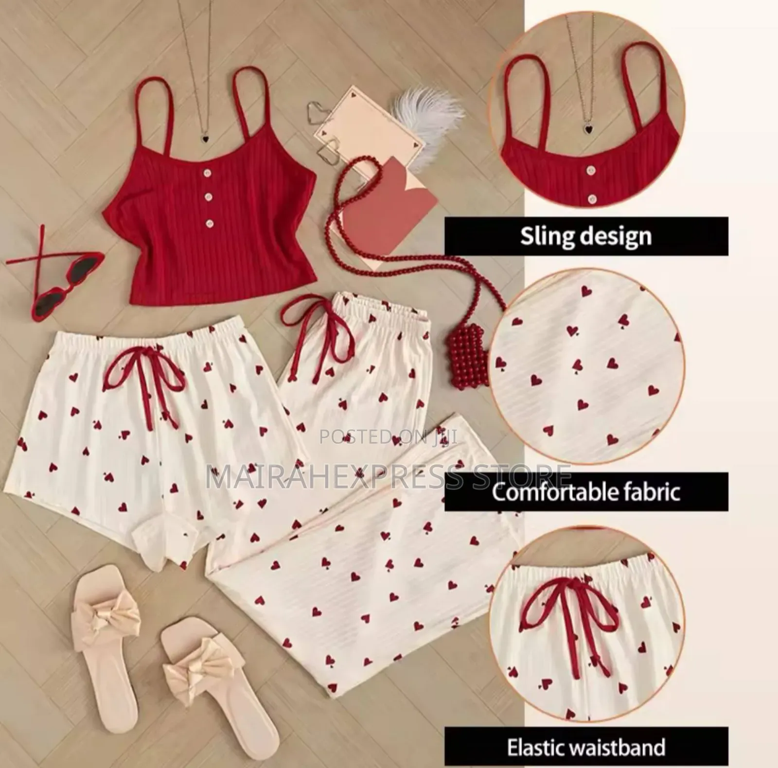Women's Three-Piece Pajama Set