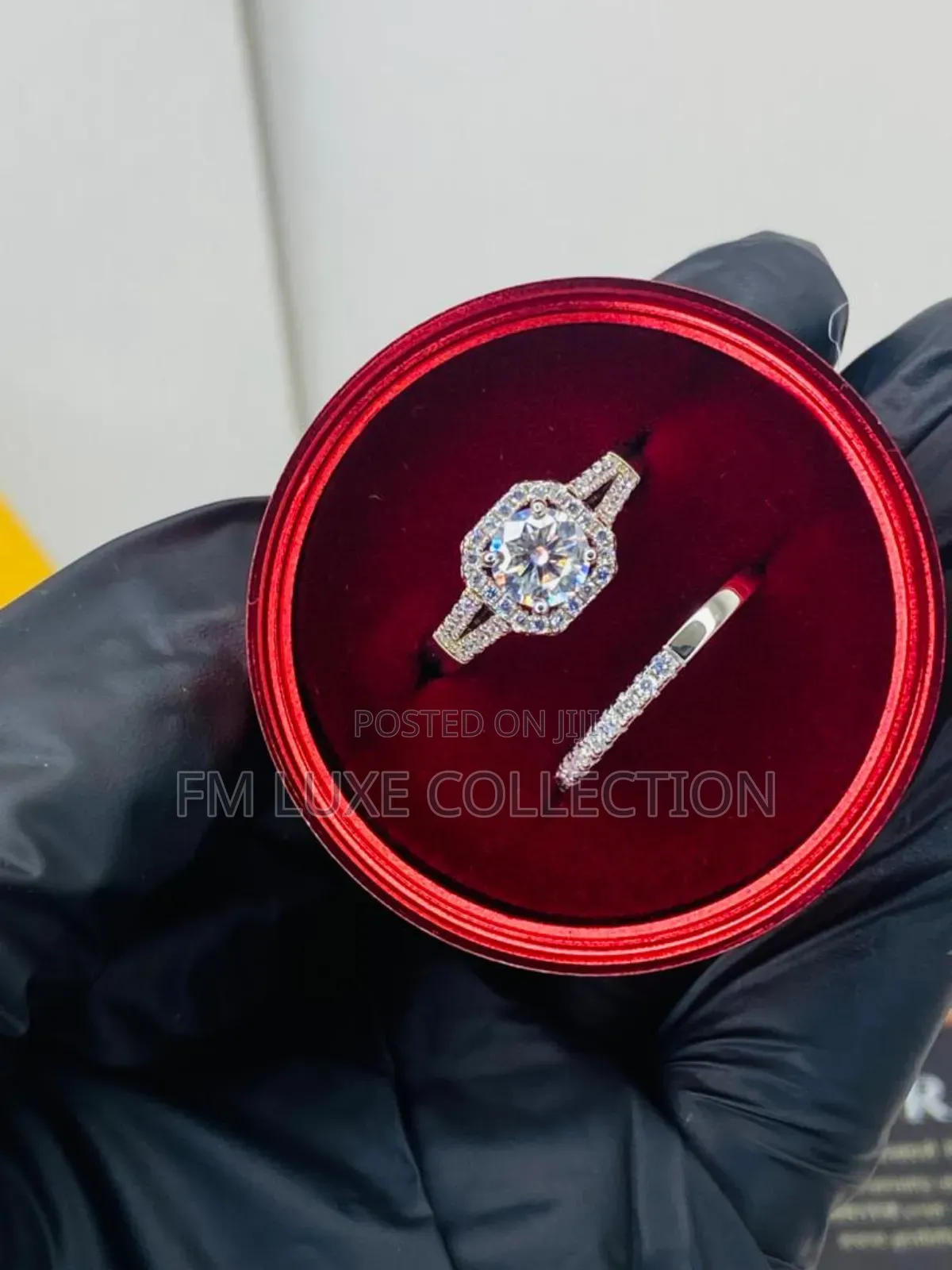 ,3in1 925 Mossanaite Diamond Ring Set
