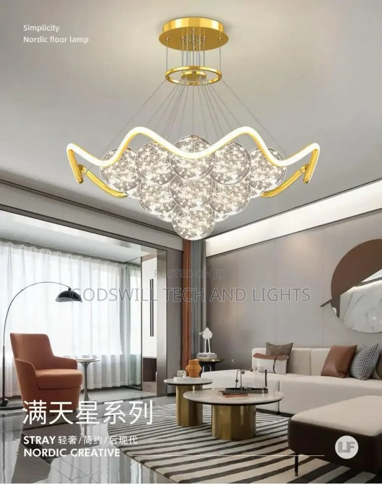 Modern Nordic Led Chandelier With a Creative and Stylish Design