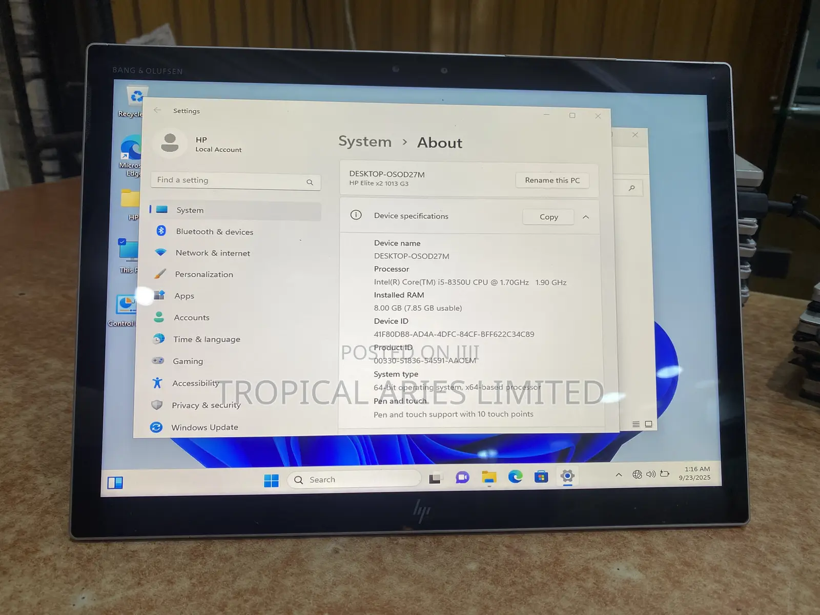 Laptop HP Elite X2 1013 G3 8GB Intel Core I5 SSD 256GB
