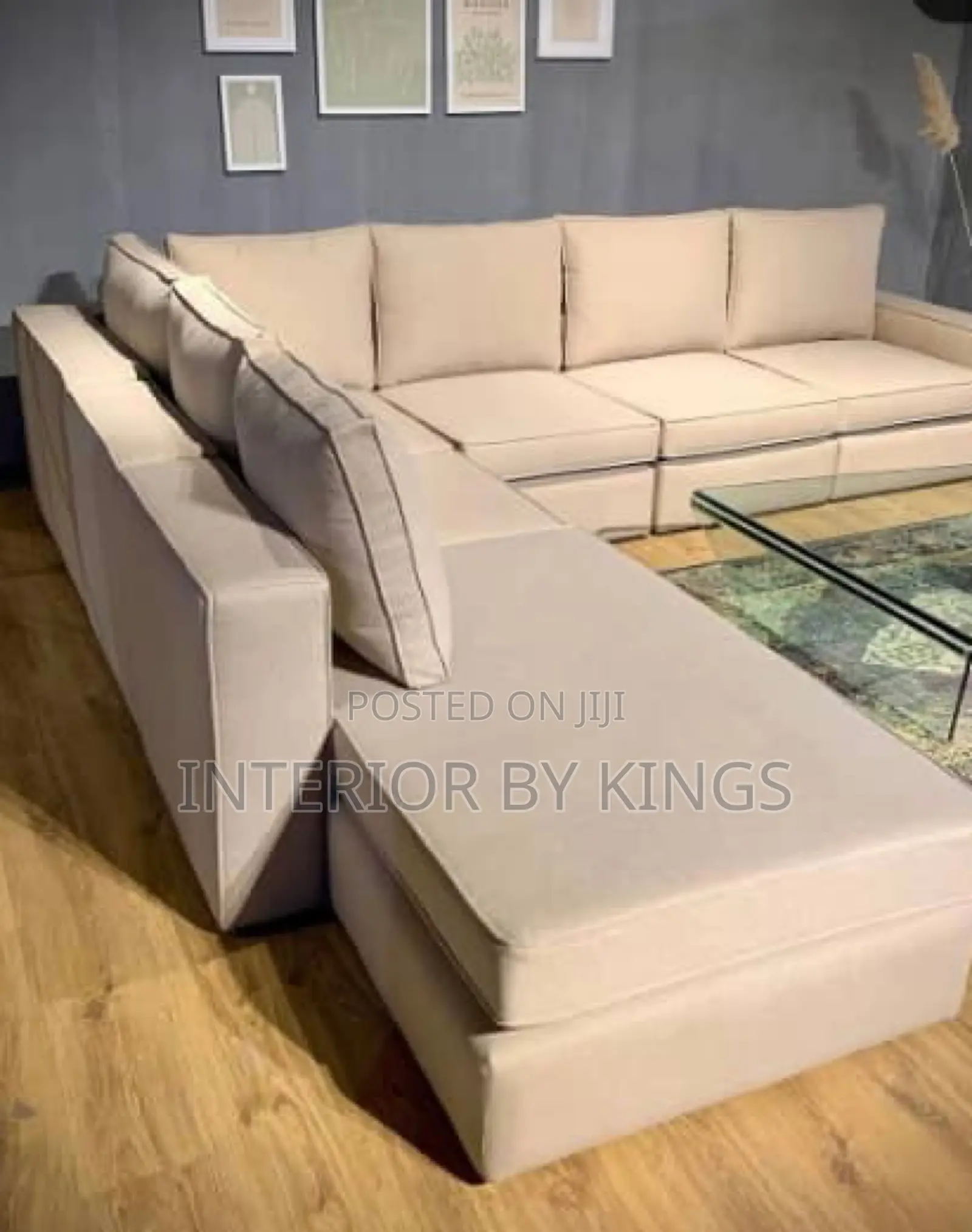 L-Shaped Fabric Sofa Can Be Made in Preferred Colors of Your Choice
