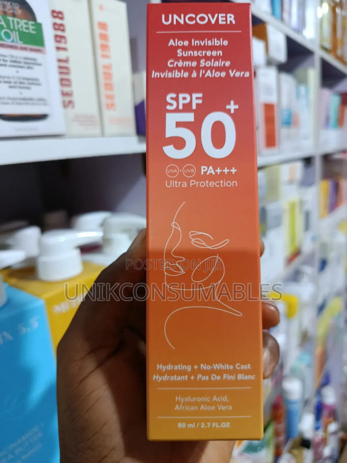 Uncover Aloe Invisible Sunscreen Spf 50+ 80ml
