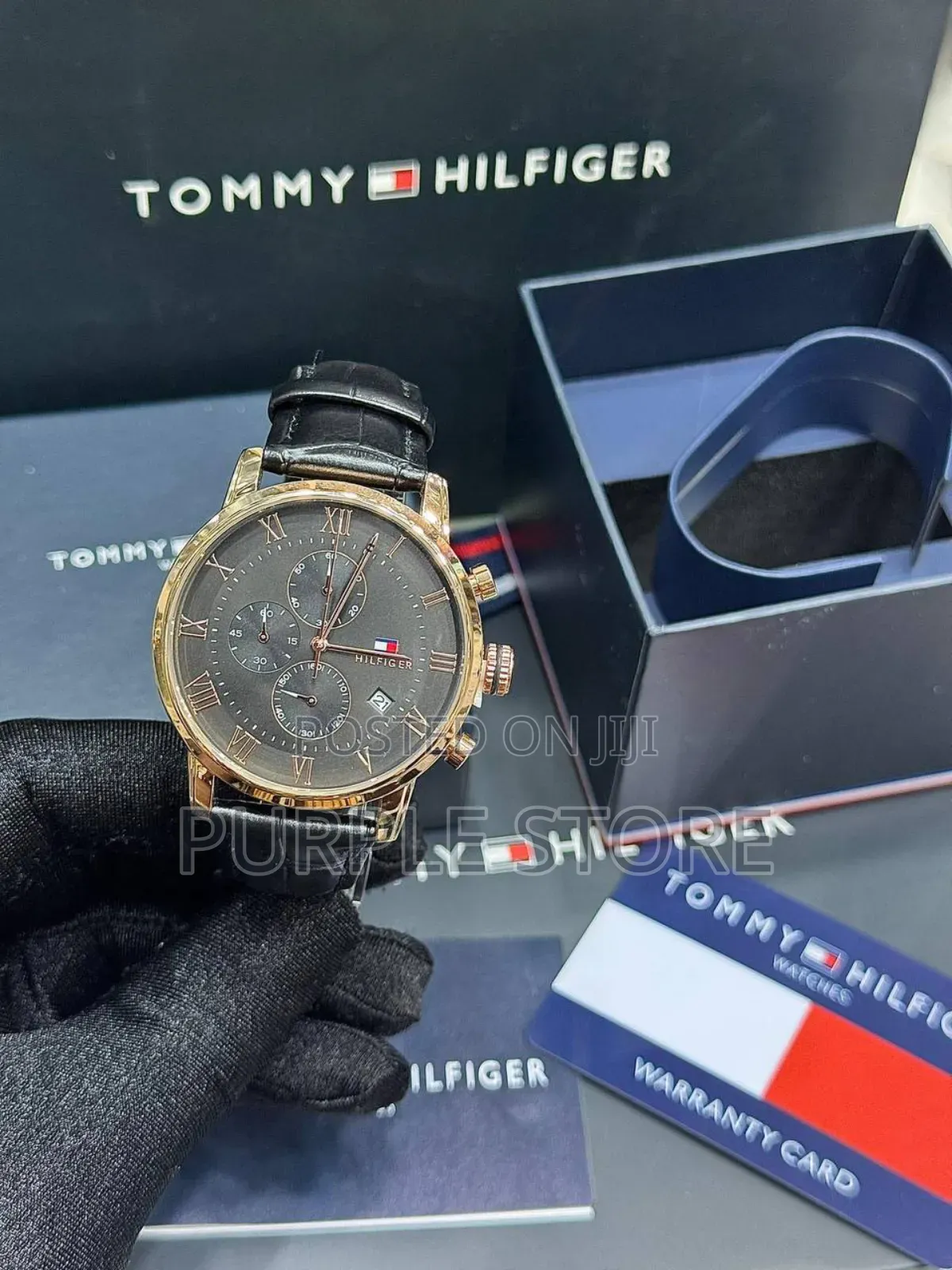 Tommy Hilfiger Functional Chronogrqph Leqther Wristwatch Full Package