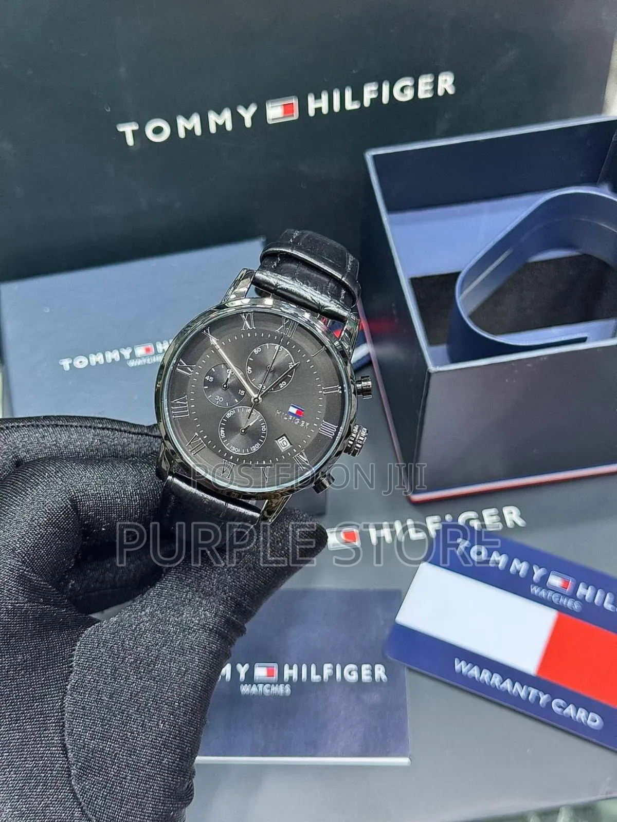 Tommy Hilfiger Functional Chronogrqph Leqther Wristwatch Full Package