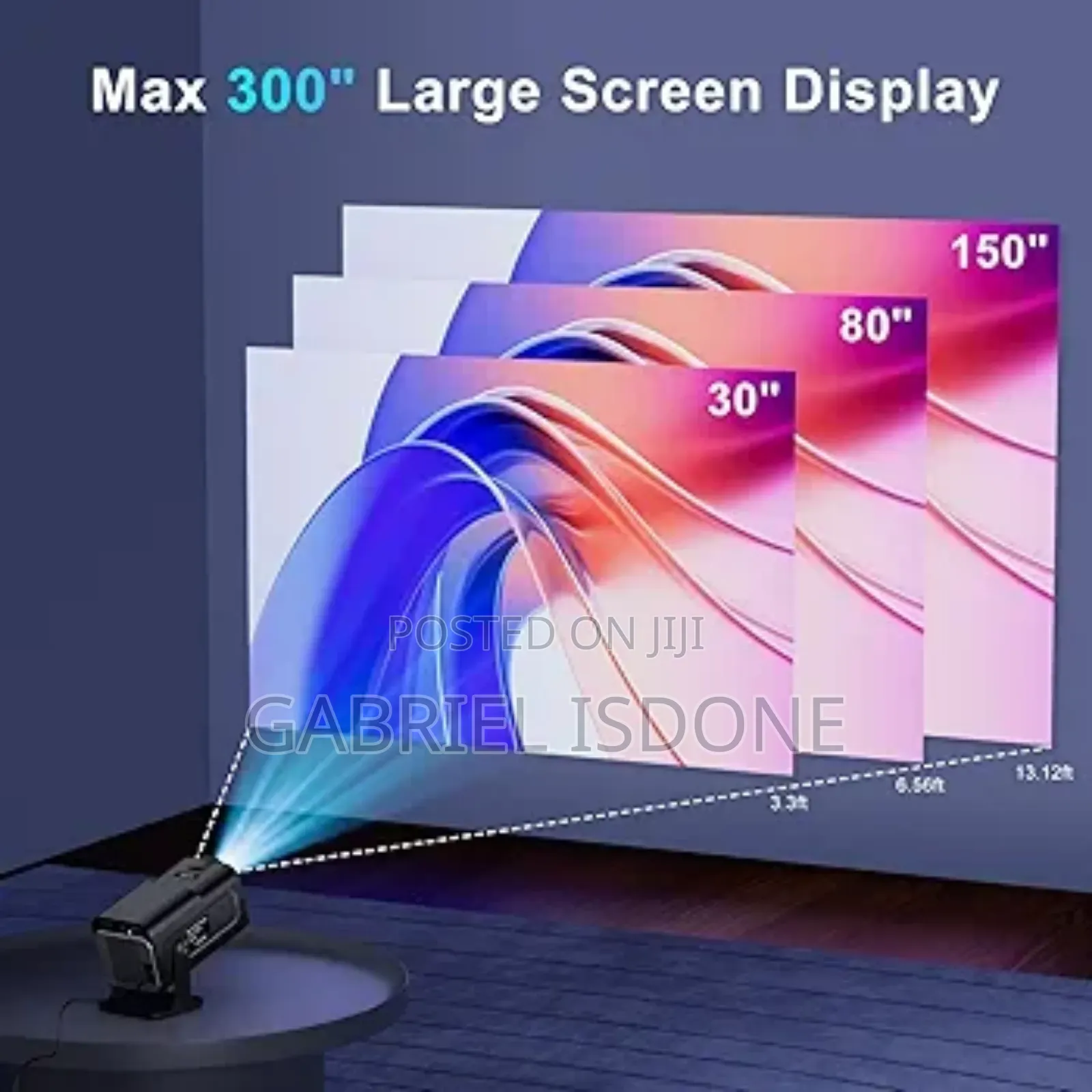 Smart 1080p Projector With Built-Apps, Mini Portable Outdood Hy320
