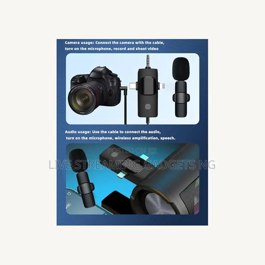3n1 Lapel / Lavalier Microphone for iPhone , Android Type C