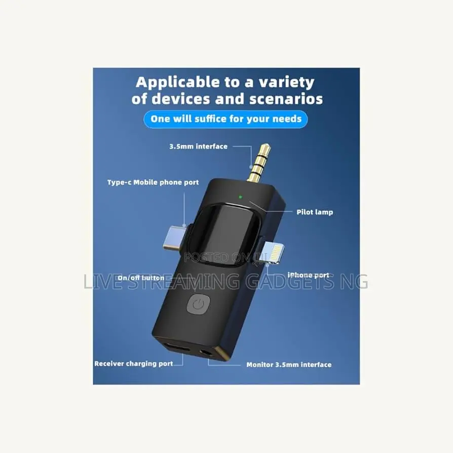 3n1 Lapel / Lavalier Microphone for iPhone , Android Type C