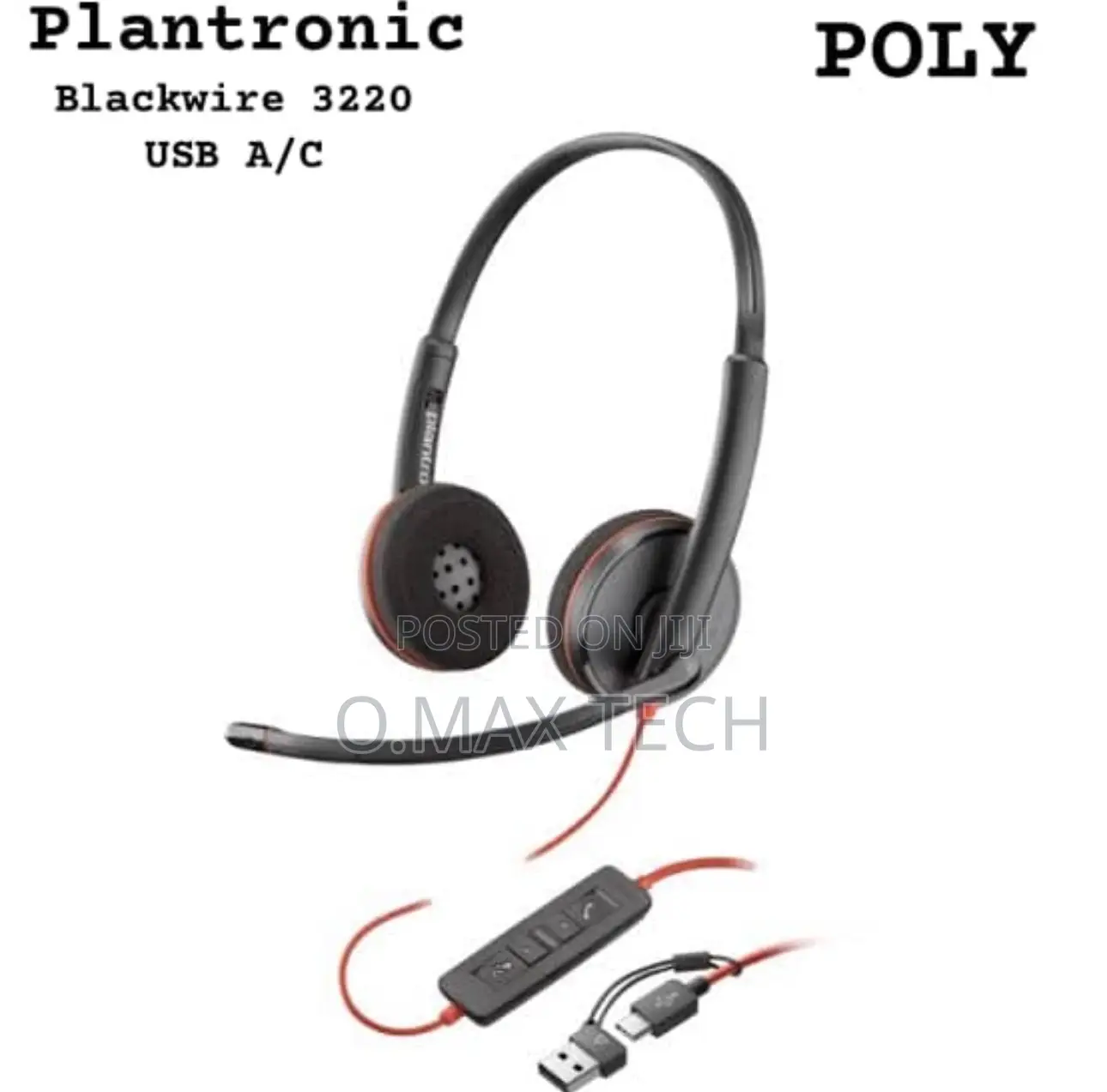 Plantronics - Blackwire 3220 - Wired Dual-ear Headset With Boom Mic