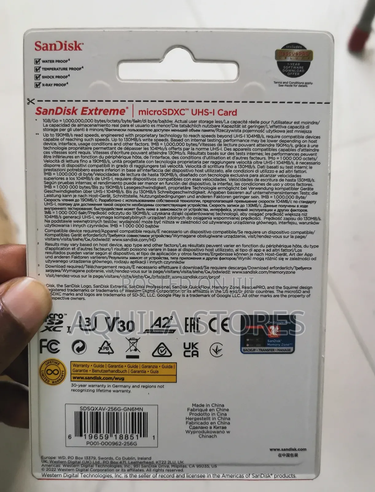 Extreme Pro 256gb Microsdxc Card