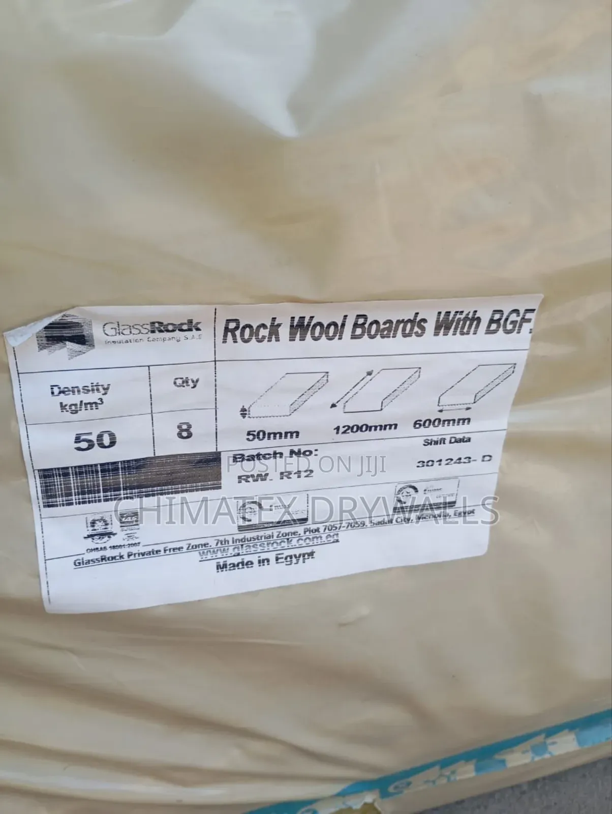 Rockwool With Foils Martech,Kkg,Izocam,Luxembourg, Jv Insulation E.T.C