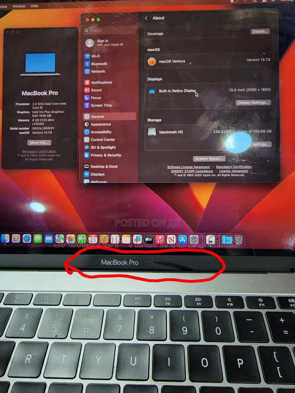 Laptop Apple MacBook Pro 2017 8GB Intel Core i5 SSD 256GB