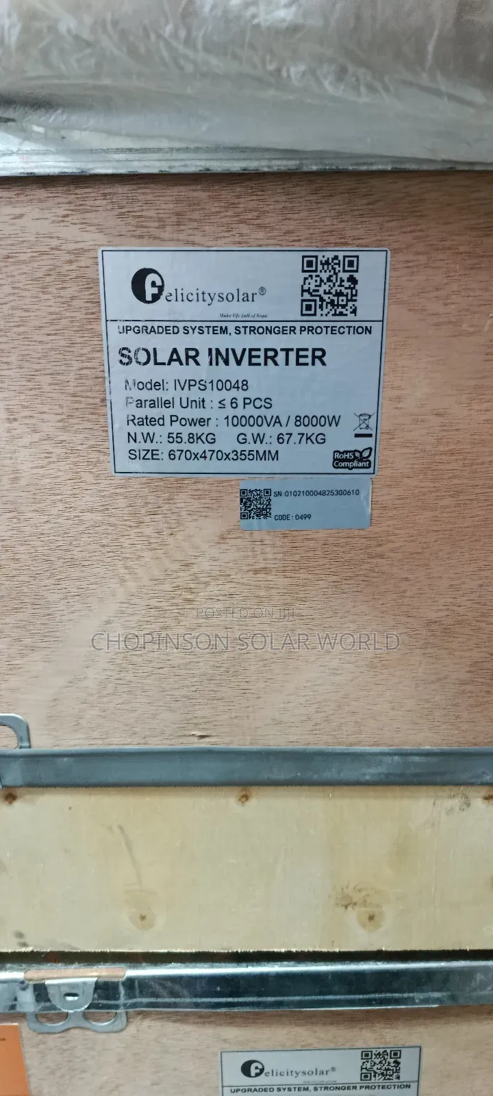 Solar Energy Felicity Ivps Inverter 10kva/48votts