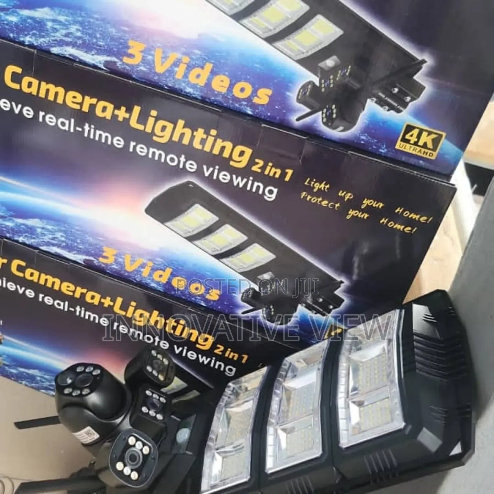 CCTV Security Solar Street Light 4g CCTV 3lens Camera