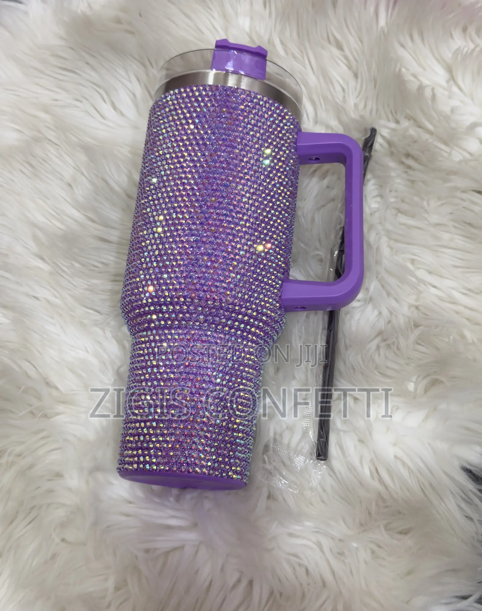 Shiny Rhinestone 40 Oz Tumbler With Handle