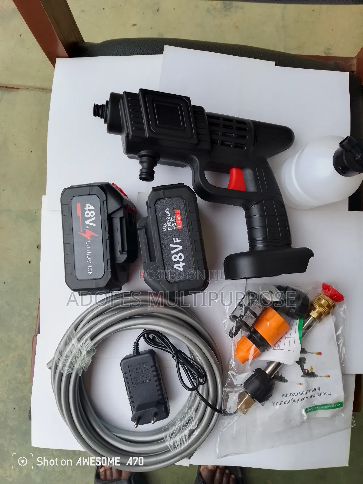 Rechargeable High Pressure Car Washer - Double Batteries