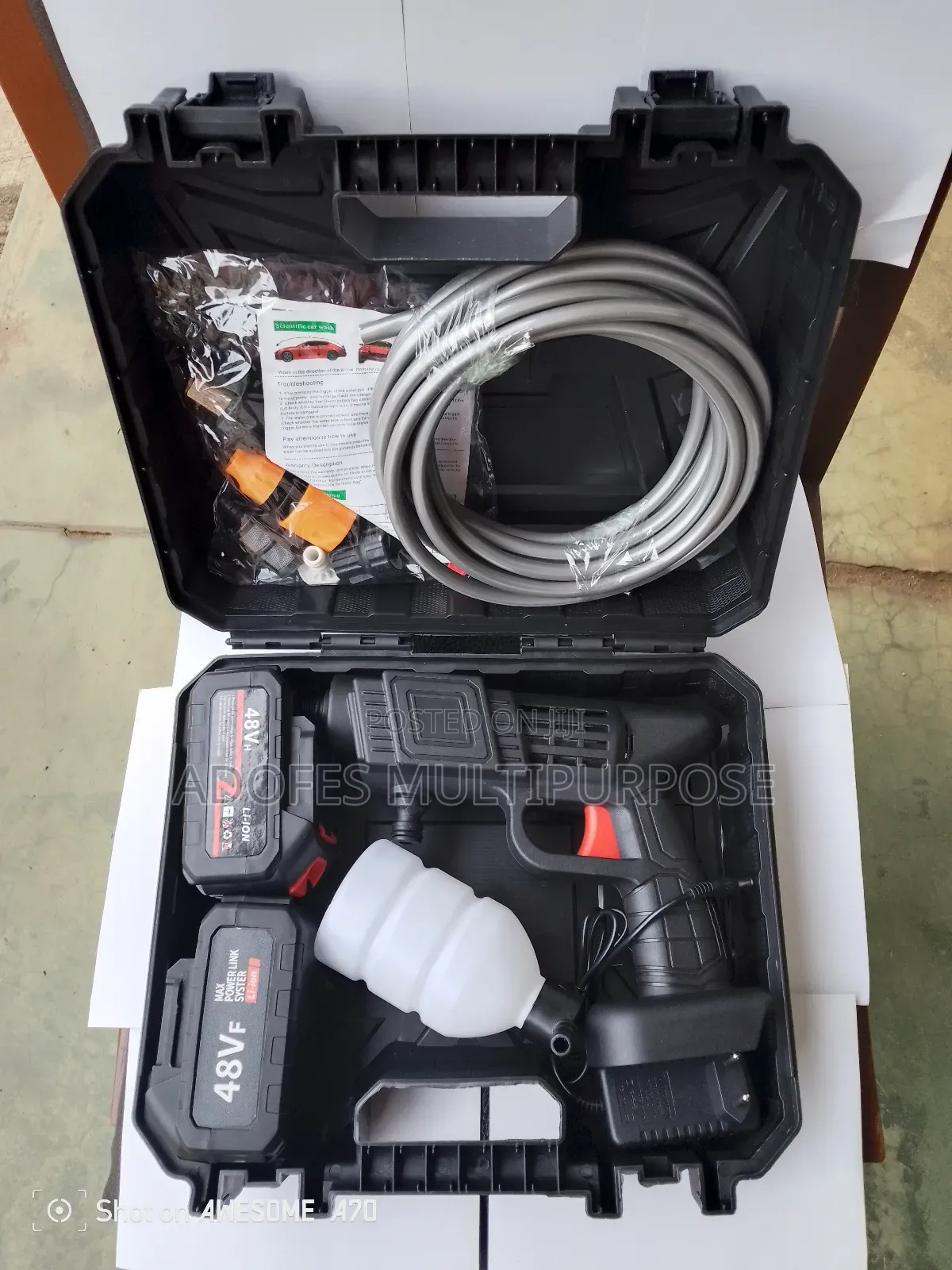 Rechargeable High Pressure Car Washer - Double Batteries