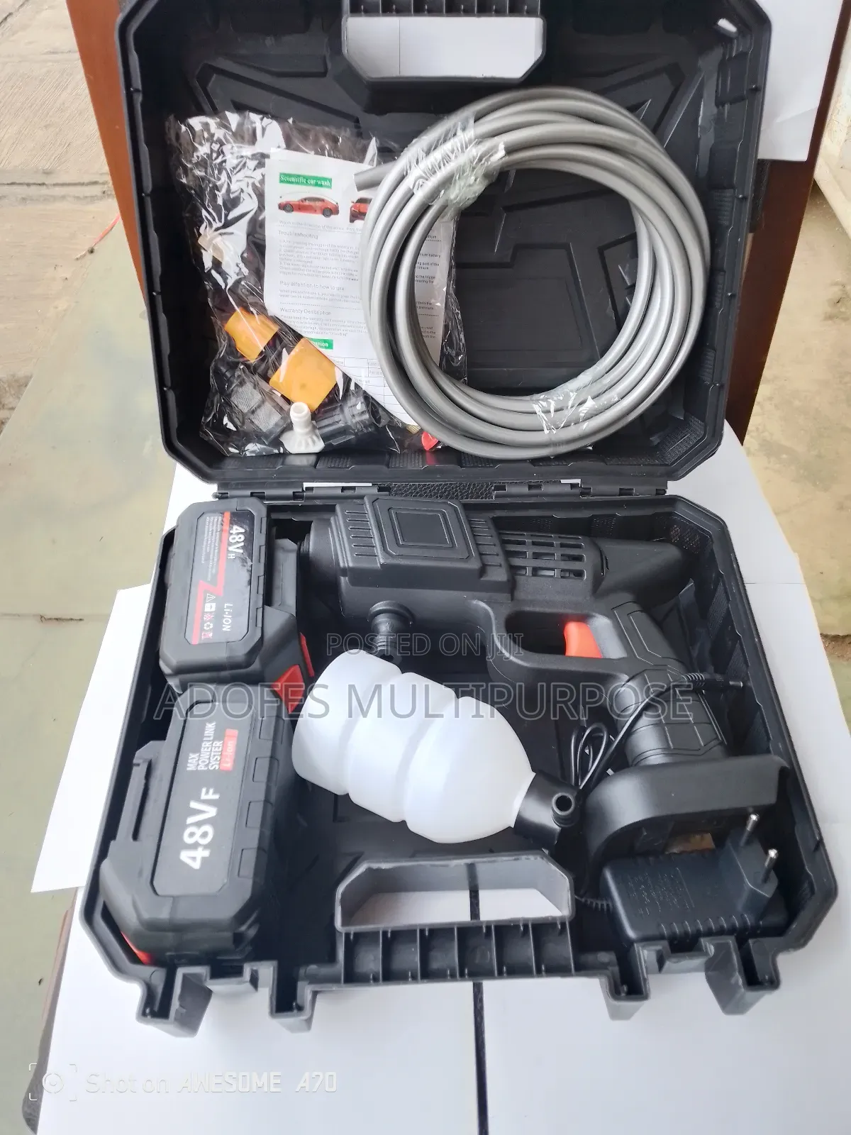 Rechargeable High Pressure Car Washer - Double Batteries