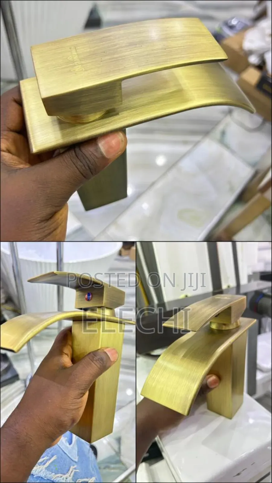 Mat Gold Basin Mixer Tap