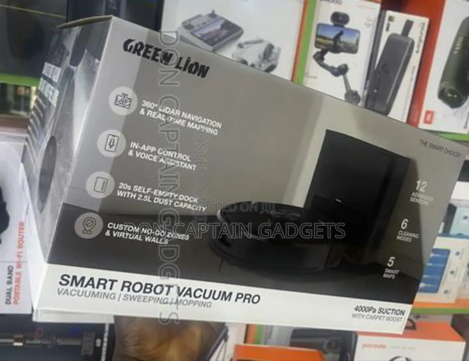 Green Lion Smart Robot Vacuum Pro 4000pa Suction With Carpet Boost