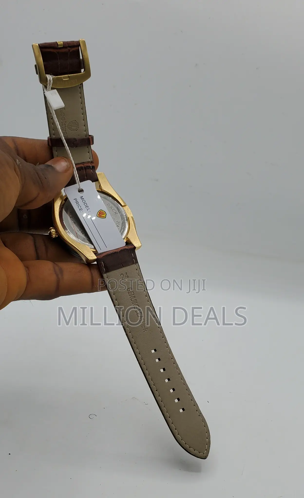 Brown Leather Strap Men's Wrist Watch