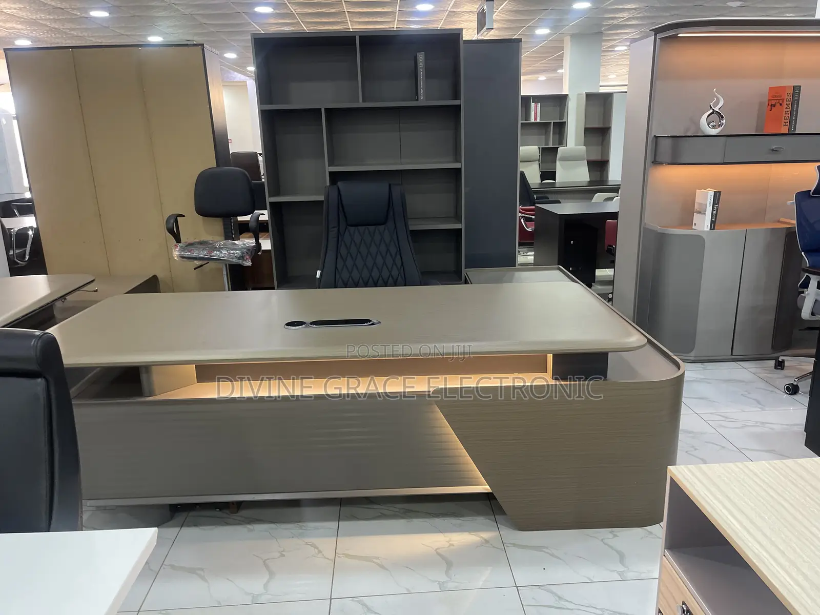 2.4m Turkish Imported Luxury Executive Desk With Led Modsrn Design