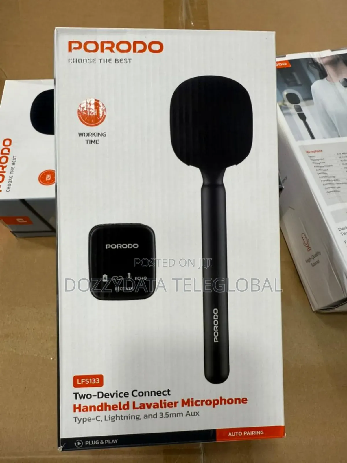 Porodo Lfs133 Two-Device Connect Handheld Lavalier Microphone