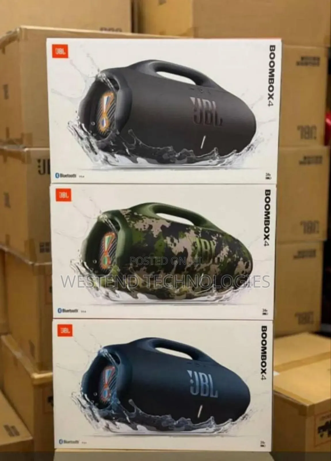 JBL Boombox 4 Outdoor/Indoor Bluetooth Speaker, 34hr Backup Battery
