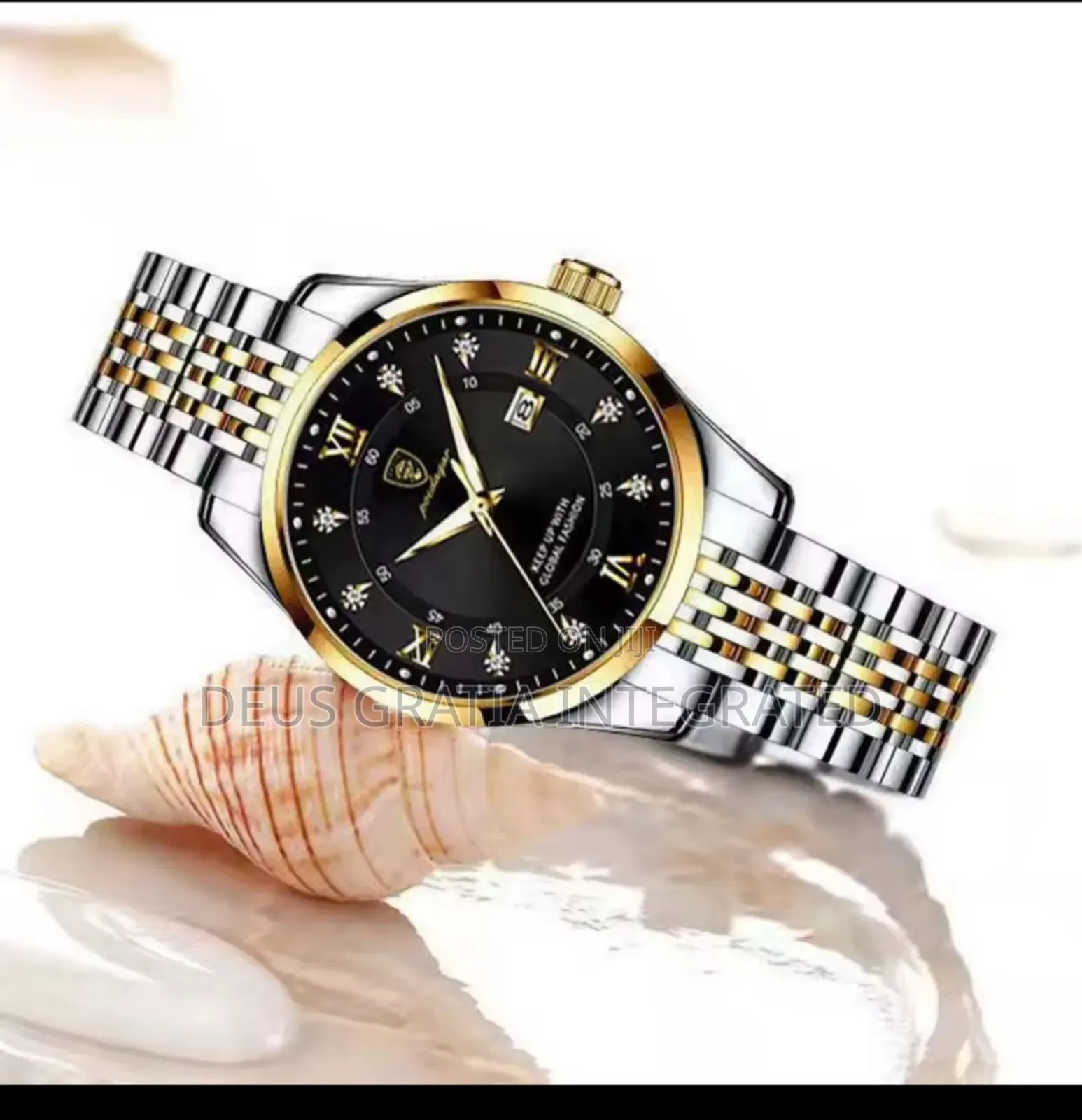 Poedagar Quality Exclusive Silver/Gold Designer Wristwatch