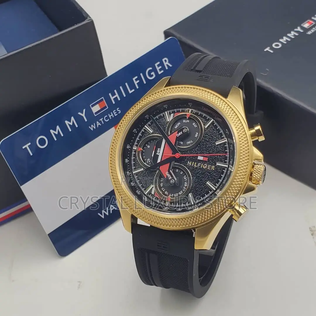 Tommy Hilfiger Quality Luxury Men Silicon Strap Wristwatch