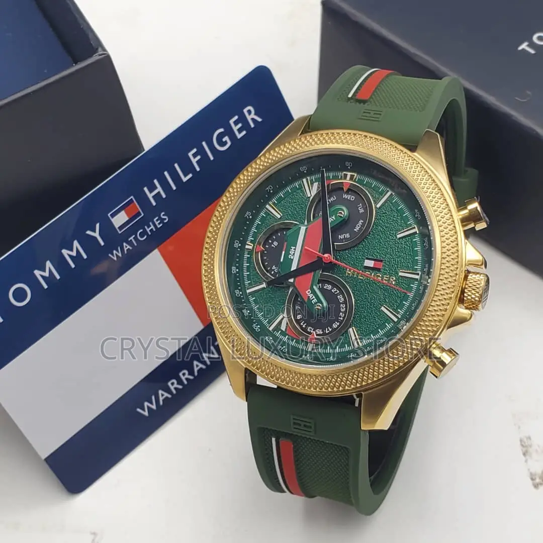 Tommy Hilfiger Quality Luxury Men Silicon Strap Wristwatch