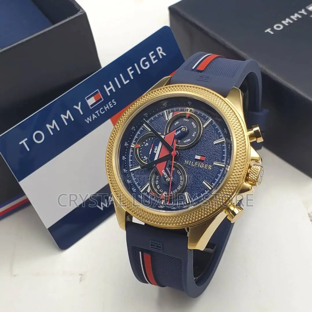 Tommy Hilfiger Quality Luxury Men Silicon Strap Wristwatch