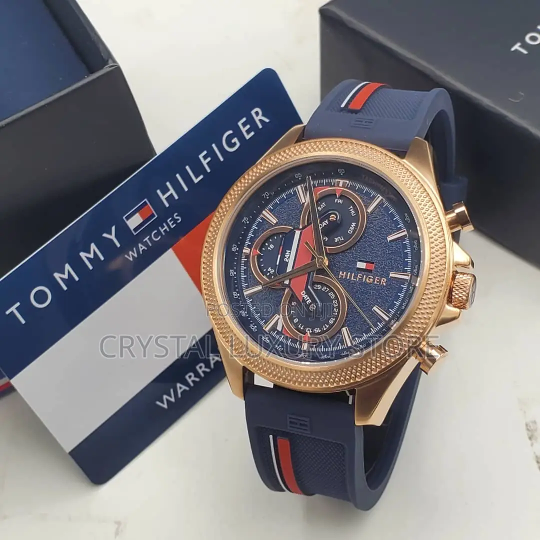 Tommy Hilfiger Quality Luxury Men Silicon Strap Wristwatch