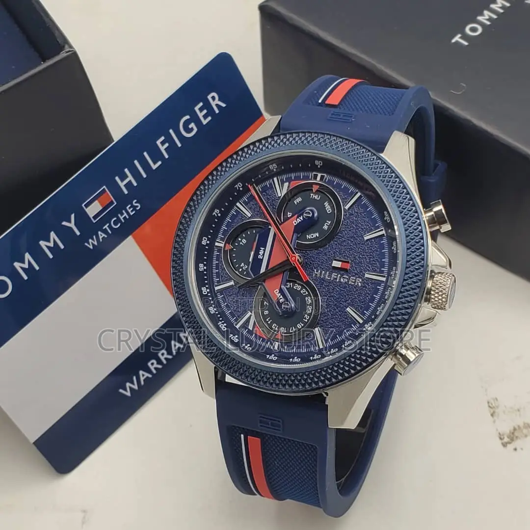 Tommy Hilfiger Quality Luxury Men Silicon Strap Wristwatch