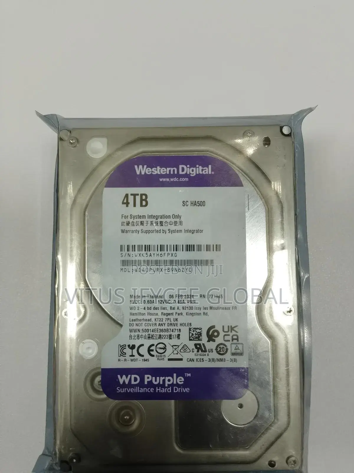 Western Digital Wd Purple 4tb Surveillance Hard Disk Drive