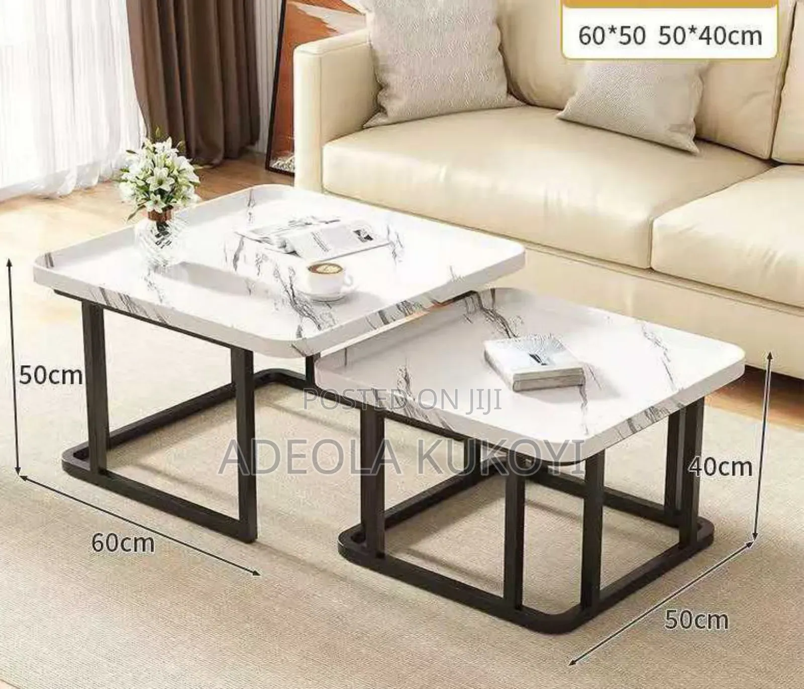 2 in 1 Glass Center Table