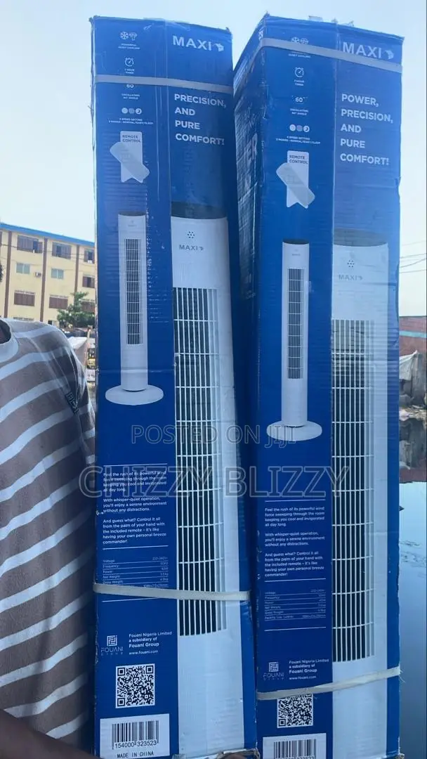 Maxi 40” Standard Oscillating Tower Fan With Remote Control-40w