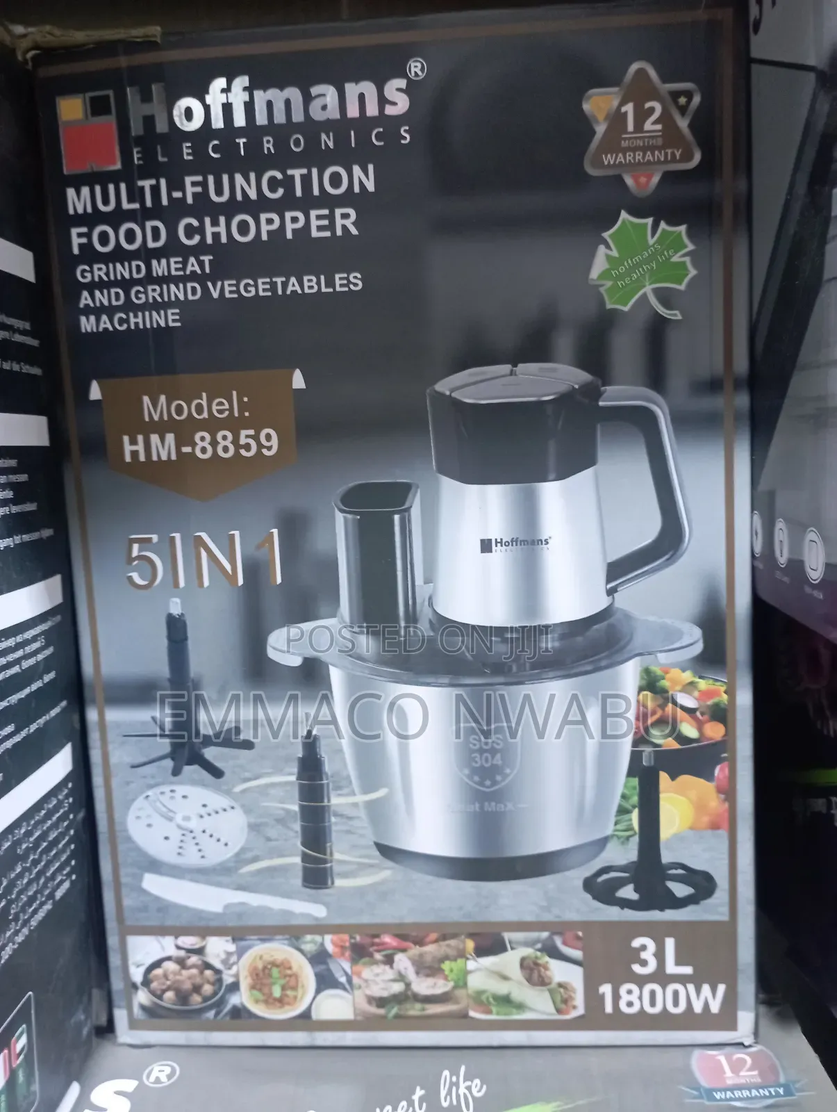 Hoffmans 5in1 Multi Function Food Chopper 1800w