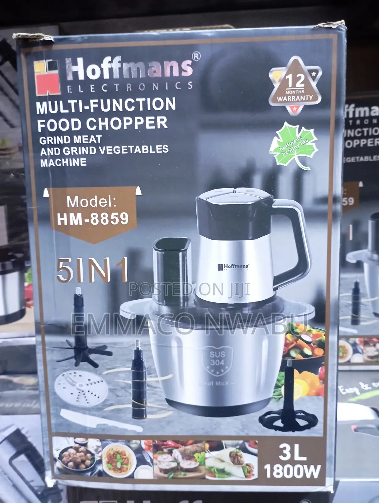 Hoffmans 5in1 Multi Function Food Chopper 1800w