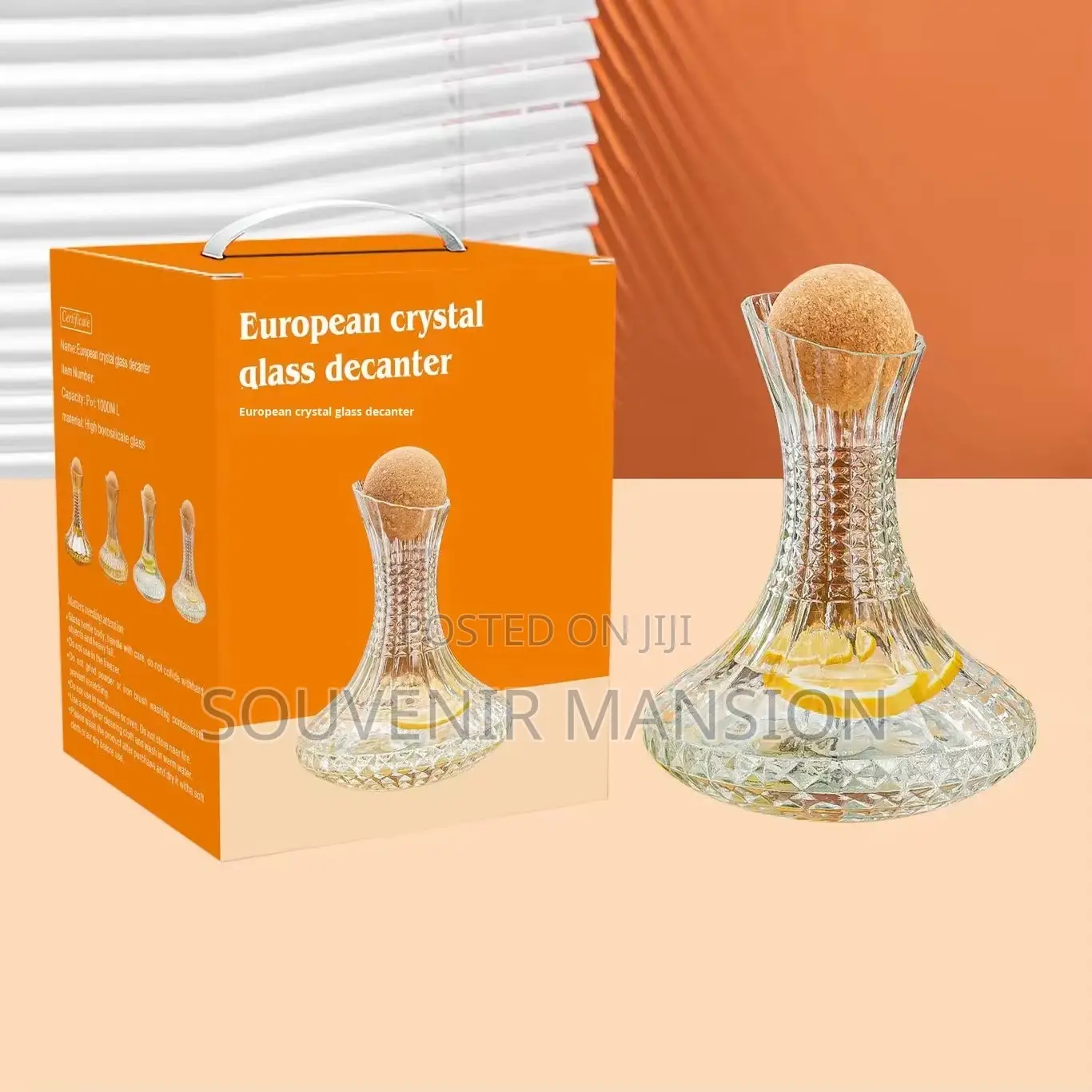 Amber Luxury Wine Glass With Decanter Set