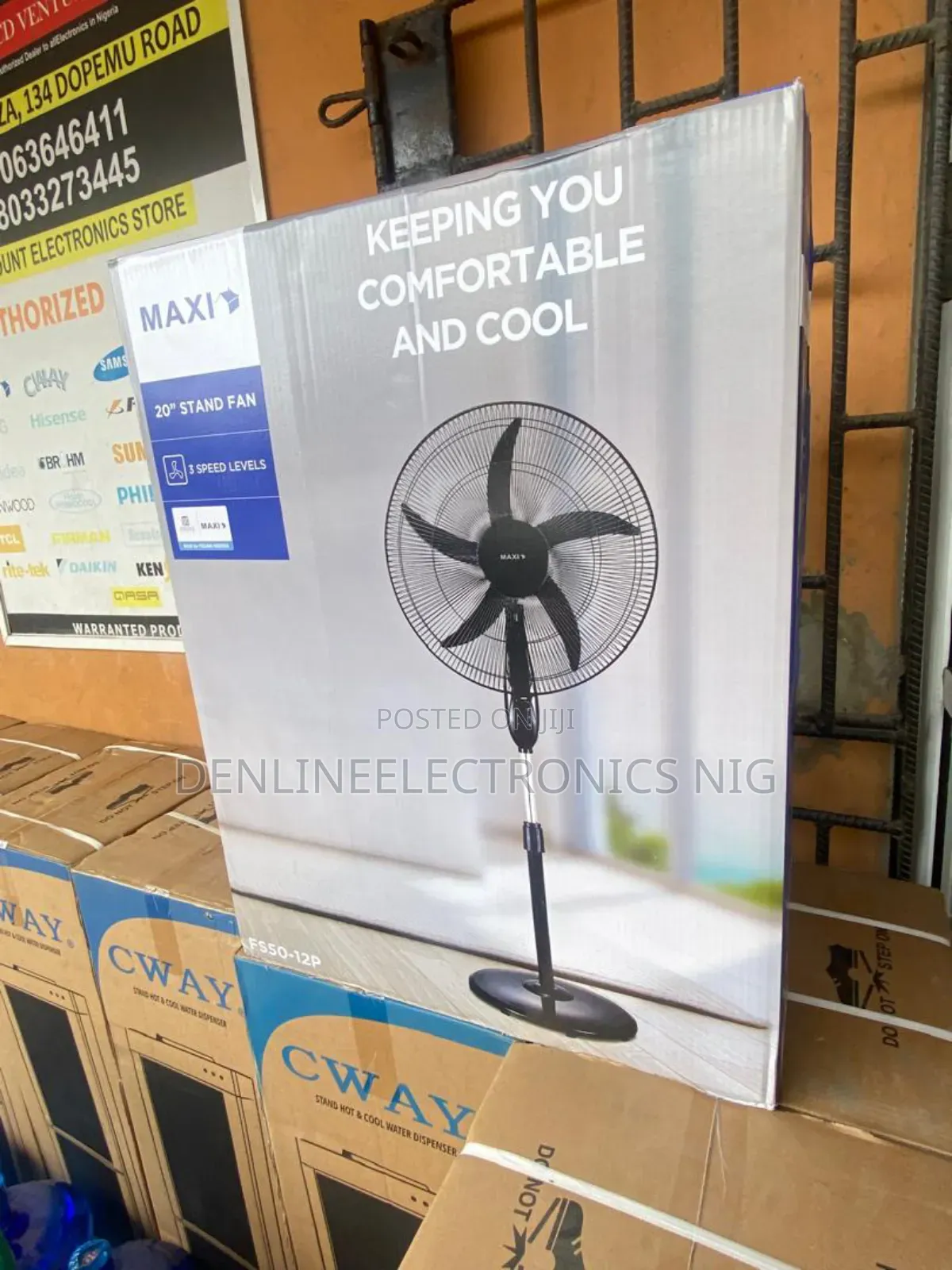 Maxi Black 20inches 3speed Standing Fan 65watts