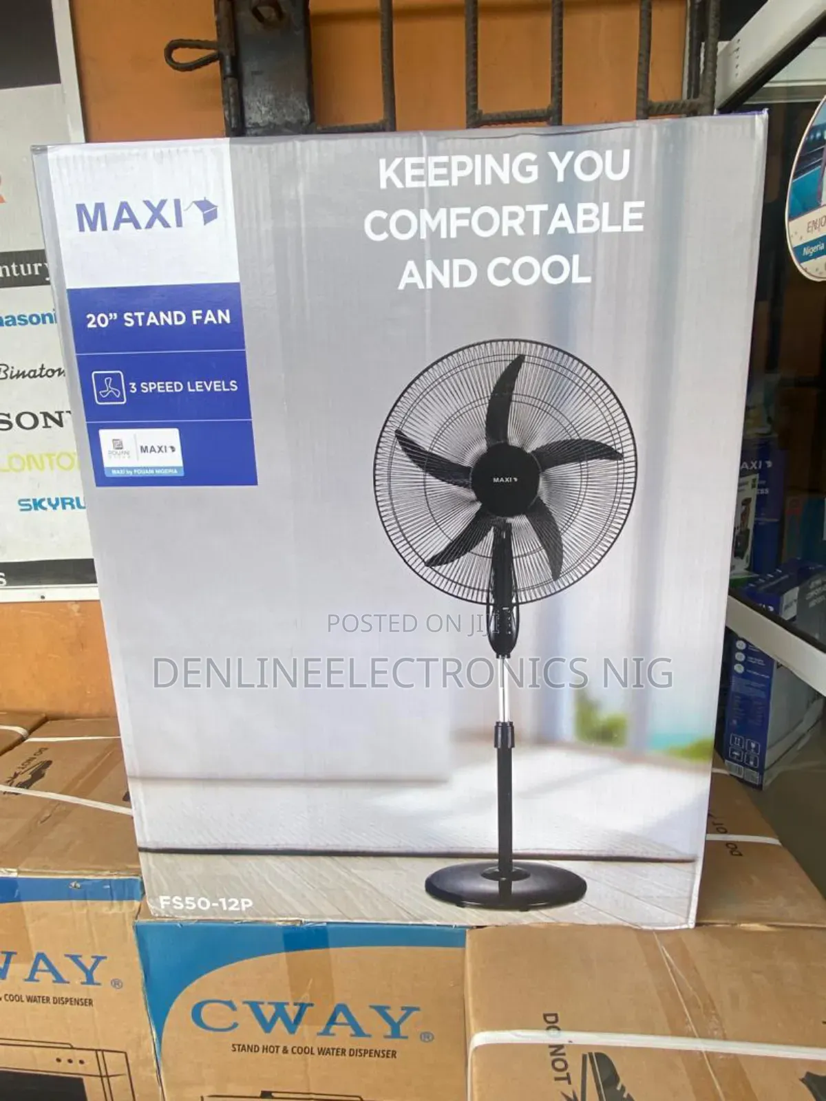 Maxi Black 20inches 3speed Standing Fan 65watts