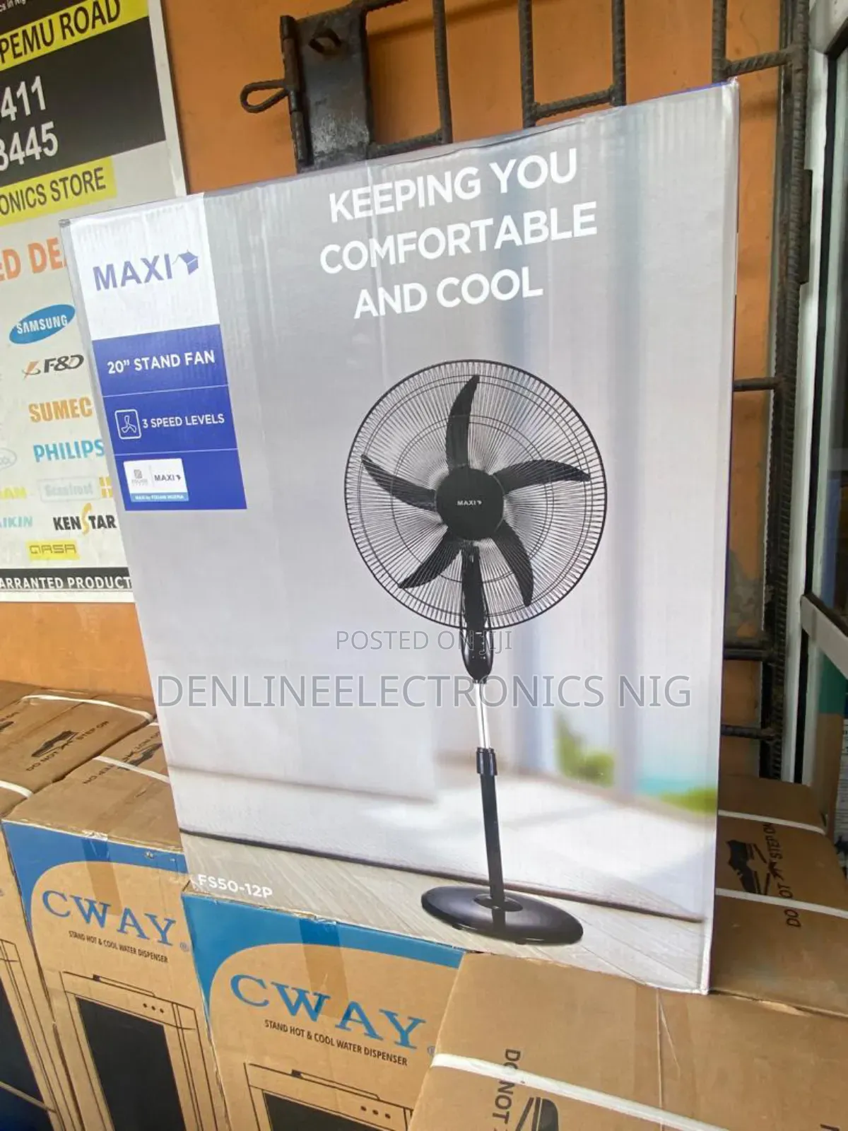 Maxi Black 20inches 3speed Standing Fan 65watts
