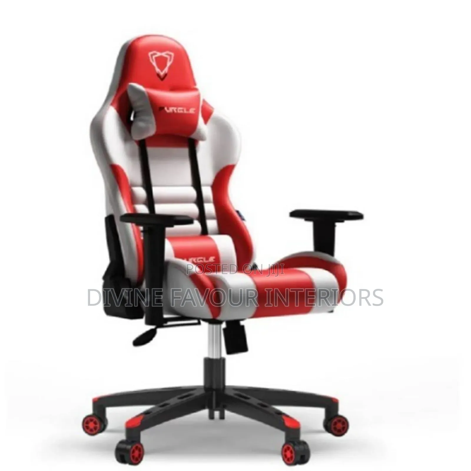 Gaming Swivel Chair - White and Red