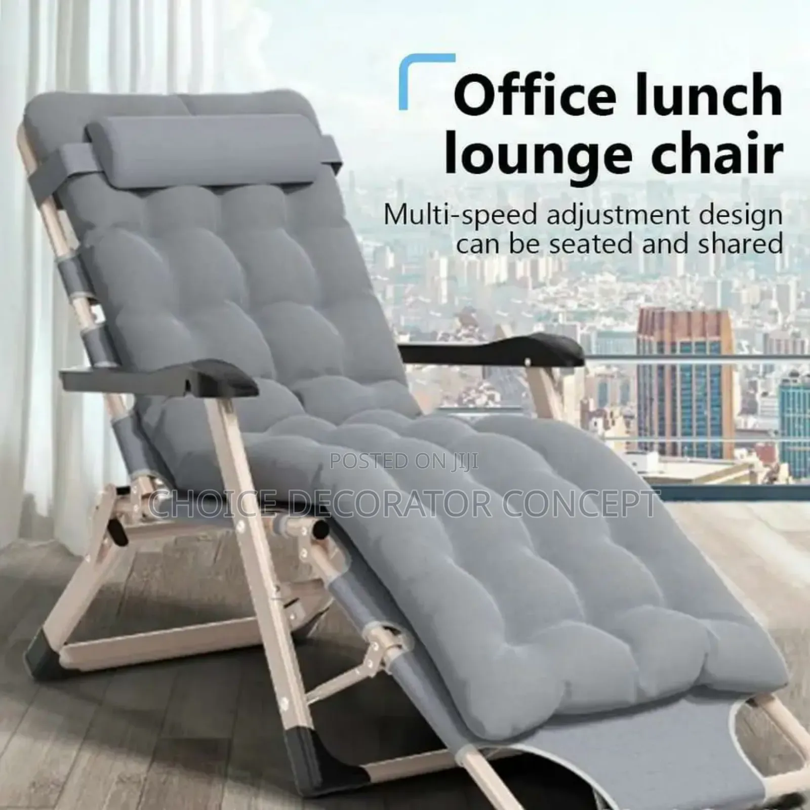 Foldable Office Lunch Lounge Chair – Multi-Position Recliner*