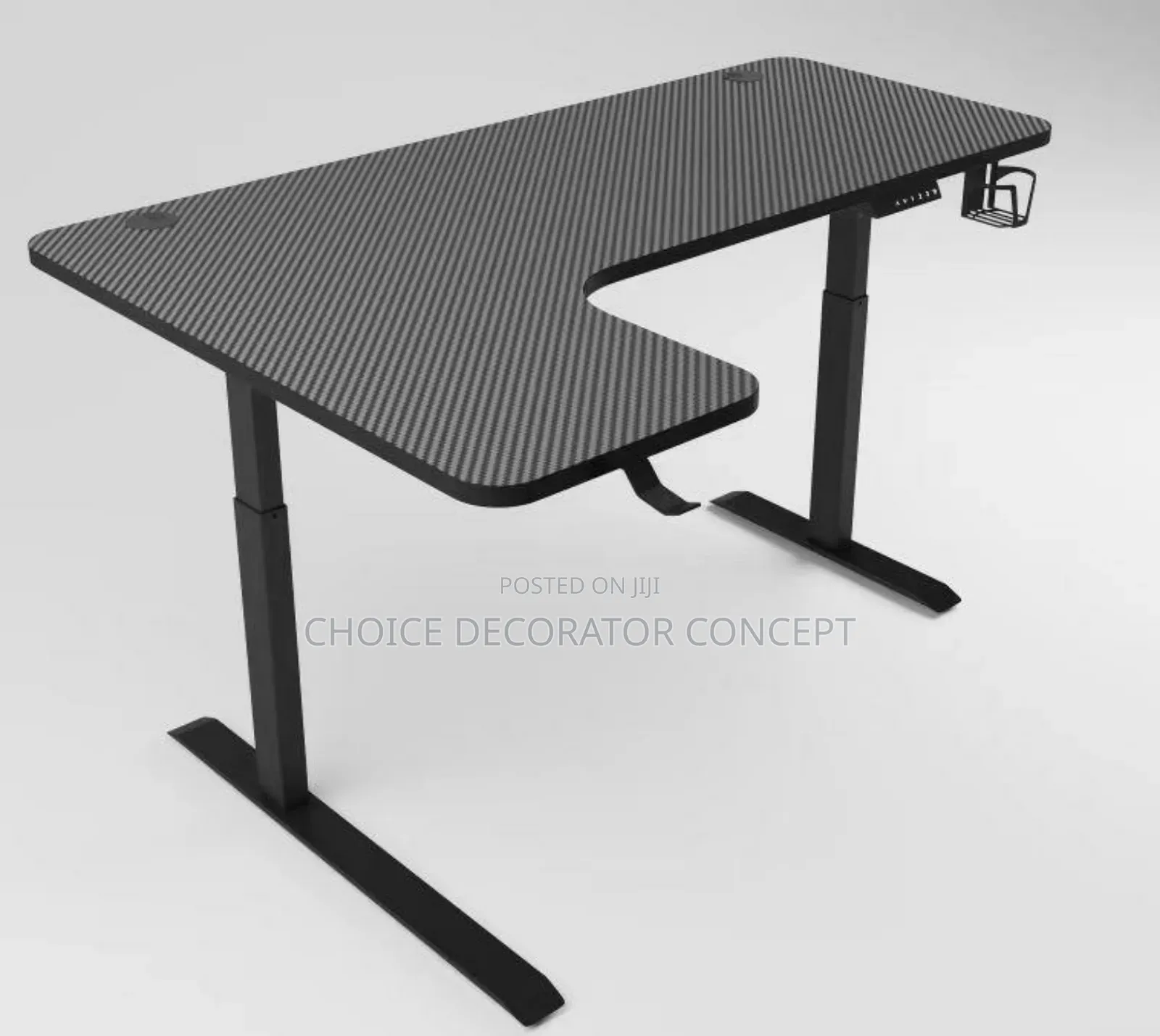 L-Shaped Electric Standing Desk – Carbon Fiber Ergonomic Table